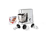 Moulinex QA810D MasterChef Grande Impastatrice Planetaria, 1500 W, 6.7 Litri, 80 Decibel, Acciaio, 8...