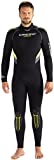 Cressi Castoro Man, Muta Subacquea in Neoprene High Stretch 5mm Uomo, Nero/Giallo/Grigio, M/3