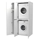 Ve.Ca. Colonna + vano accessorio con ante Copri lavatrice/Asciugatrice in legno, diversi colori,...