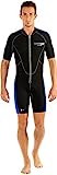 Cressi, Lido Man 2 mm, Muta Shorty in Neoprene High Stretch, Uomo, Nero/Blu, XL