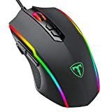 PICTEK Mouse Gaming, Mouse RGB 8 Pulsanti Proggrammabili 7200 DPI Pulsante di Fuoco Disegno...