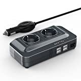 BESTEK 200W Inverter da Auto 12V a 230V con 4 Porte Smart USB 2 Prese AC, Convertitore Potenza per...