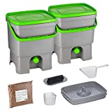 Skaza Bokashi Organko Set (2 x 16 L) Compostiera 2X per Giardino e Cucina in plastica Riciclata |...