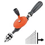 Housolution Trapano a Mano, Madrino da 1/4 Pollici (0.6-6mm) a Doppio Pignone in Acciaio Fuso con...
