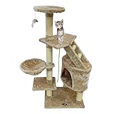 Todeco - Albero per Gatti, Alberi Tiragraffi per Gatti - Materiale: MDF - Dimensione casa per Gatti:...