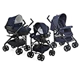 Chicco Passeggino Trio Sprint Con Sistema Modulare E Car Kit Da 0 A 36 Mesi, Blu Astral, 104 x 54 x...