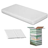 EVERGREENWEB Materasso Lettino o Culla 60x120 per Bambini alto 12 cm + Cuscino ANTISOFFOCO su misura...