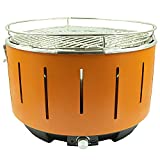 BARBECUE A CARBONELLA PORTATILE BBQ CARBONE NO FUMO VENTOLA DA TAVOLO ELETTRICO (Arancione)
