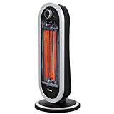 Ardes AR4B01 Stufa al Carbonio Oscillante Tizzo, 2 Lampade e 2 Potenze, Argento/Nero