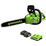 Greenworks GD24X2CS36K4X Motosega a Batteria con Motore Brushless, Lunghezza Barra 35cm, Velocità...