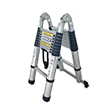 FP-TECH - SCALA TELESCOPICA IN ALLUMINIO PIEGHEVOLE PORTATILE ESTENSIBILE MULTIUSO SUPPORTA 150 KG...
