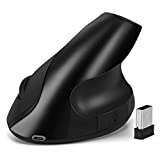 EasyULT Mouse Verticale Wireless, Mouse Portatile Ergonomico Ricaricabile 2.4G, 800/1200/1600 3...