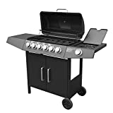 Grill Barbecue a Gas,Compatto con 6+1 Bruciatore,BBQ Gas per Pietre Laviche,con Fornello Laterale,...