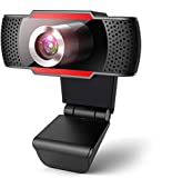 Webcam 1080P per pc con Microfono, web camera con microfono riduzione del rumore, vista Wide-Angle...