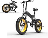 Bicicletta Elettrica Pieghevole 1000W 46km/h Ruote Larghe 20 x 4 Pollici Mountain Bike City Ebike...