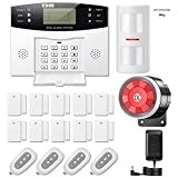 YISEELE Sistema di Allarme Casa Senza Fili, 18 Pezzi GSM SMS Sistema Antifurto Completo con Sirena...