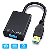 ABLEWE Adattatore USB a VGA, USB 3.0/2.0 a VGA Convertitore 1080P (Maschio a Femmina)， Multi...