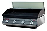 Dolcevita BBQ Euro 4 Barbecue a Gas con Valvola di Sicurezza da Incasso, Nero, 80x56x33 cm