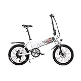BIWBIK Bici ELETTRICA Pieghevole MOD. Traveller (Bianco Batteria 12Ah)