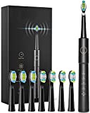 Spazzolino Elettrico Ultrasuoni,Spazzolini Sonico con USB Ricaricabile, 8 Testine, 5 Modalità, 4...