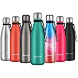 Newdora Bottiglia Acqua in Acciaio Inox 500ml, Tazze da Viaggio, Borraccia Termica Isolamento...