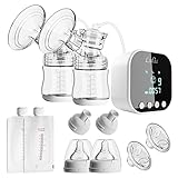 Tiralatte elettrico doppio,con sacchetti e adattatori per la conservazione del latte...