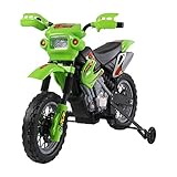 homcom Moto Cross Elettrica per Bambini con Rotelle 2.5Km/h Verde