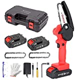Mini Motosega a Batteria Portatile con Caricatore e 2 Batterie, Pafieo 4 Pollici Motosega Elettrica...