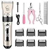 NWOUIIAY Kit Tosatrice Professionale per Cani Tagliacapelli Animali Gatto Ricaricabile Tosatore...