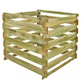 mewmewcat Compostiera da Giardino a Doghe Quadrata 0,54 MC in Legno FSC