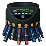 Contamonete Euro con funzione di impilamento in blister di Securina24 (nero - Blacklabel - BBBLED)