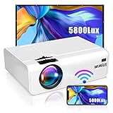 Proiettore WiFi, WiMiUS Mini Videoproiettore Portatile da 5800 Lumen Supporto 1080P Full HD HiFi...