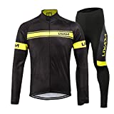 Lixada Completo Ciclismo Abbigliamento Set Uomo Inverno Termico Vello Maniche Lunghe Antivento...