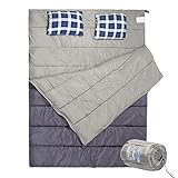 ACTIVE FOREVER Campeggio Sacco a Pelo Matrimoniale - Autunno e Inverno - Attrezzatura da Outdoor, da...