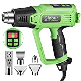 Pistola ad Aria Calda, Ginour 2000W Pistola Termica con Display a LED, Temperatura variabile 50°C -...