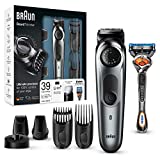 Braun BT7040 Regolabarba Uomo Elettrico, Tagliacapelli, Rifinitore di Precisione e Mini Rasoio a...