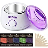 Scaldacera Professionali, CYOUH Scaldacera Barattolo con 5 * 100g Fagioli di Cera 30pz Spatole Kit...