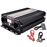 Inverter 12v 220v, WZTO Power Inverter di Potenza 1000W 2000W(Picco) Invertitore di Corrente con...