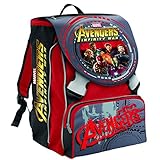 Zaino Scuola Estensibile Marvel Avengers Infinity War , Rosso -28 Lt – 2 Pattine in 3d + Gadget...